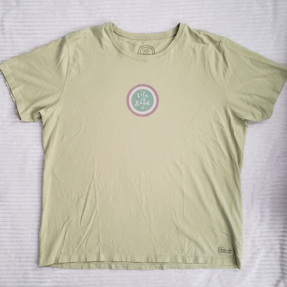Life is Good Relaxed Fit Green T-Shirt XL circle logo - Picture 3 of 10